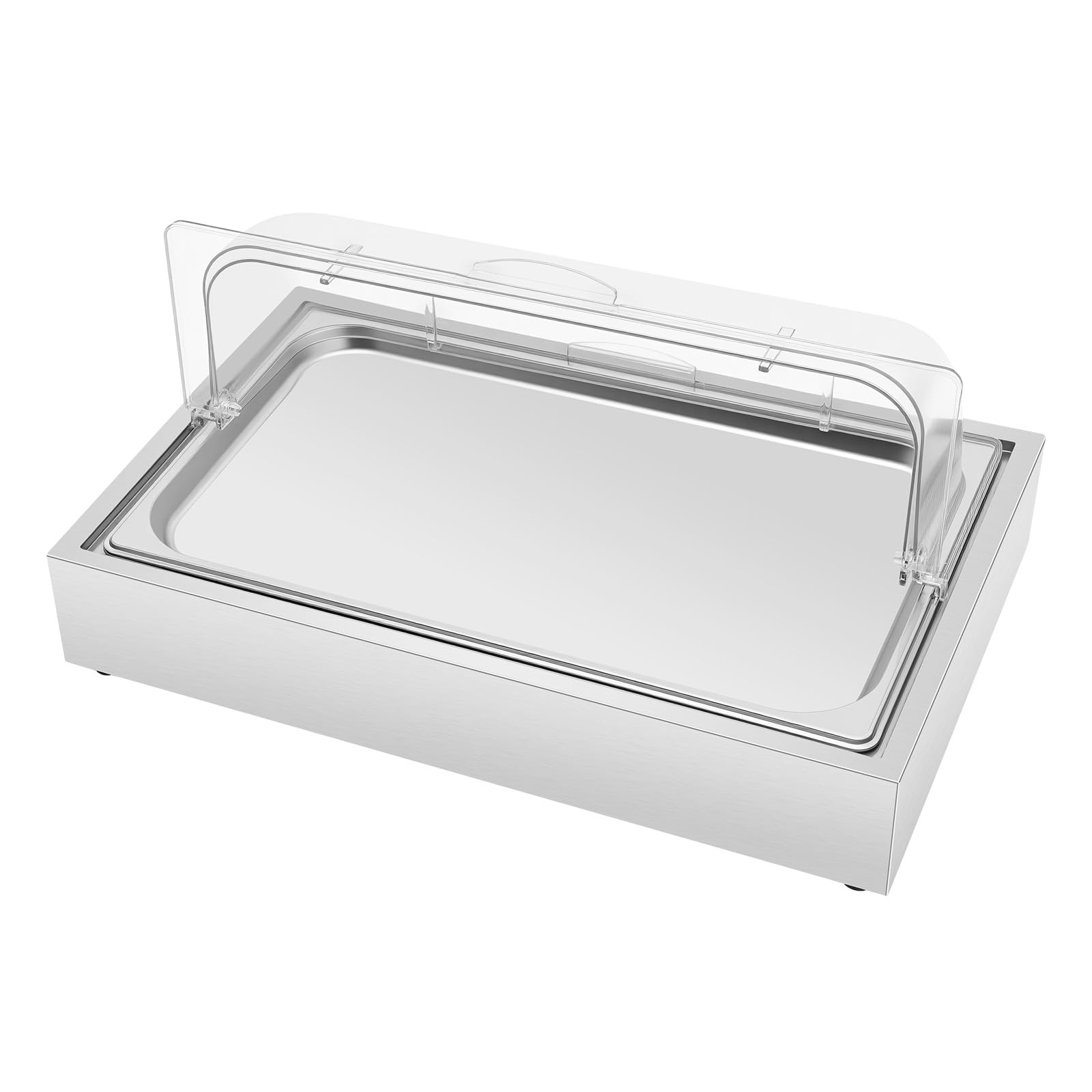 Kühl - Vassoio da portata con piastra di raffreddamento in gel, 6 l, per buffet, presentazione, con coperchio arrotolabile, per catering, riutilizzabile, 57,5 × 37 × 28 cm