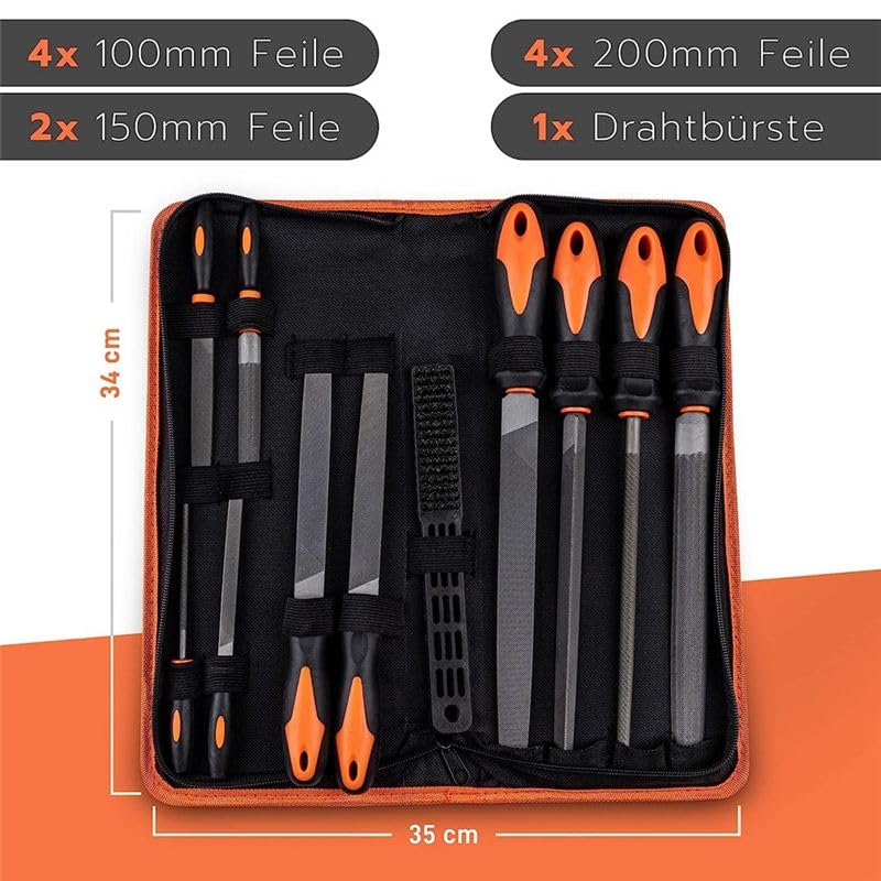 Juego de 11 limas profesionales para madera, metal, plástico, en todas las formas, taller y aguja