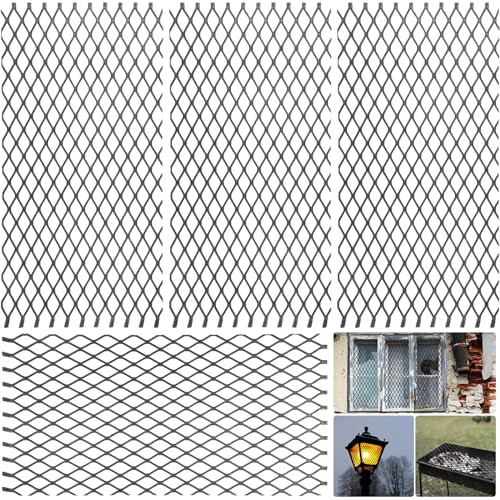 Gisafai 4 Piece Expanded Metal Sheet Mesh 24' x 12' Steel Mesh Perforated Sheets for Grills & Smokers