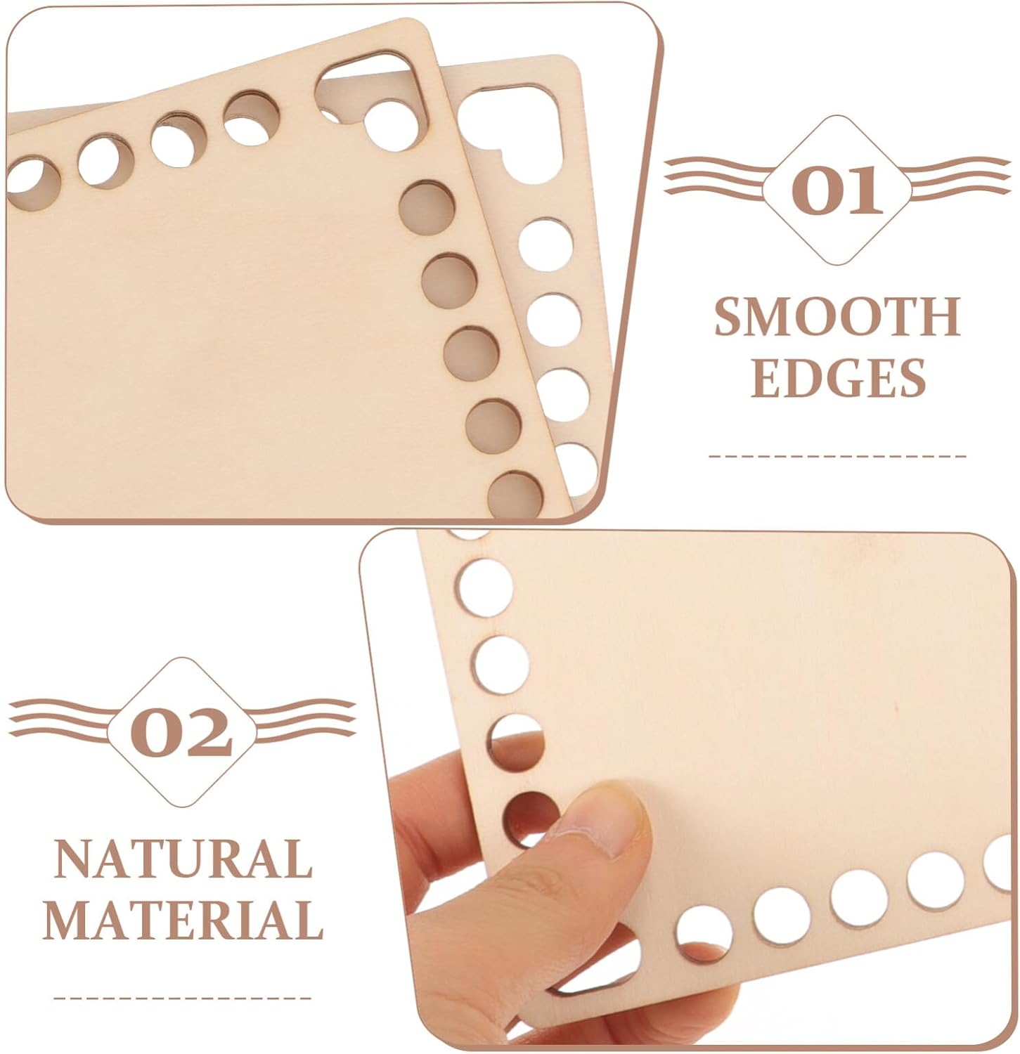 DIYEAH Natural Wooden Basket Bottom, 2pcs Rectangle Blank Crochet Basket Wood Base DIY Basket Weaving Supplies for DIY Craft Making Accessory