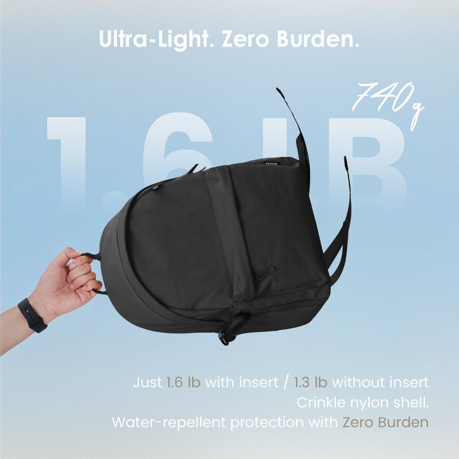TARION Zaino Fotografico Borsa Fotografica: Zaino Fotocamera per Tutti i Giorni Casuale Leggra con Scomparto per Laptop da 14 pollici per Fotografia Reflex ONCE IT 15 (Nero)