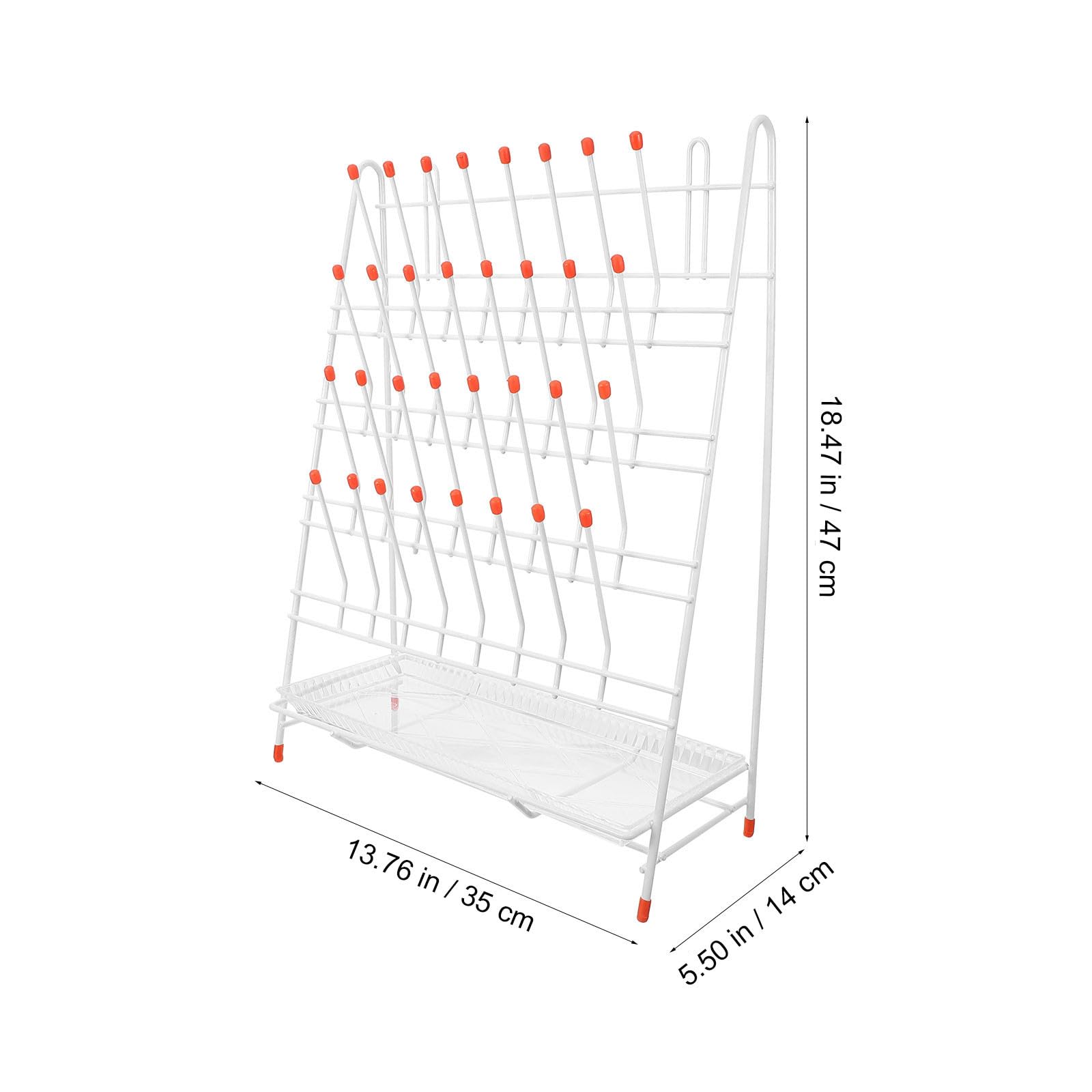 Columna de Secado de Tubos de Ensayo de Hierro Recubrimiento Plástico Blanco, 32 Clavijas para Secado de Frascos, Diseño Duradero para Uso en Laboratorio
