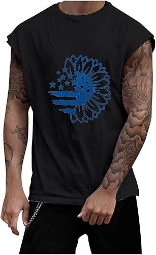 Camiseta sin Mangas Estampado Amor Hombre Camisetas Deportivas Cuello Redondo Chaleco Blusa el Día de San Valentín