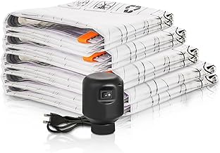 Wevac 8 Pieces Vacuum Clothes Bags (2 Jumbo, 2 Large, 2 Medium, 2 Small) with Electric Pump, Double Zipper Seal, Vacuum Bags for Storing Clothes, Blankets and Comforters