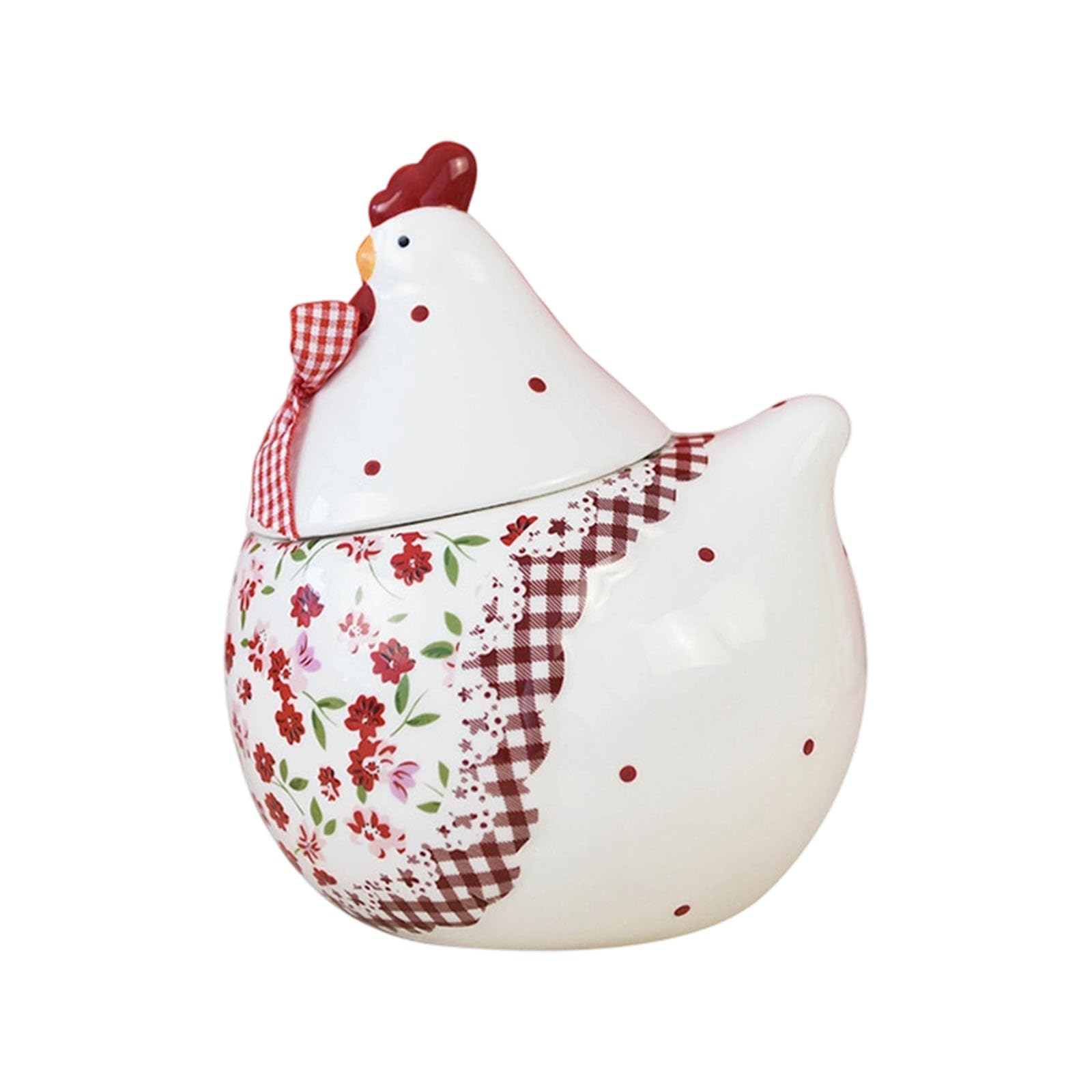 CAZSTYK Rural Farmhouse Ceramic Container Flower Chicken Detail Cutlery Perfect for Storing Dry Goods and Snacks Storage Solution