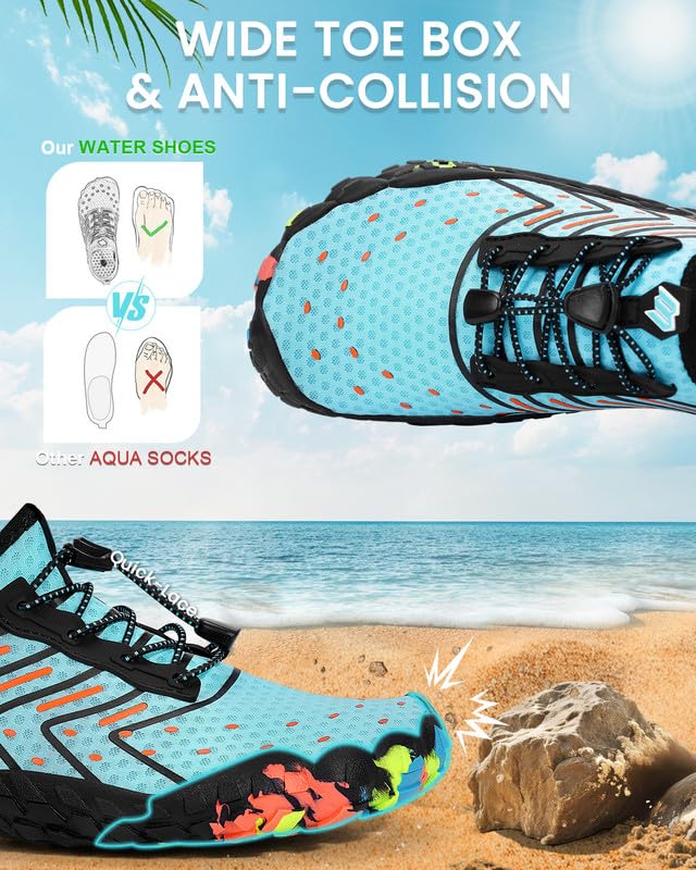 Image of Water Shoes for Women Men Quick-Dry Barefoot Shoes Breathable Aqua Socks for Swim Beach River Pool Lake Hiking Surfing Kayaking