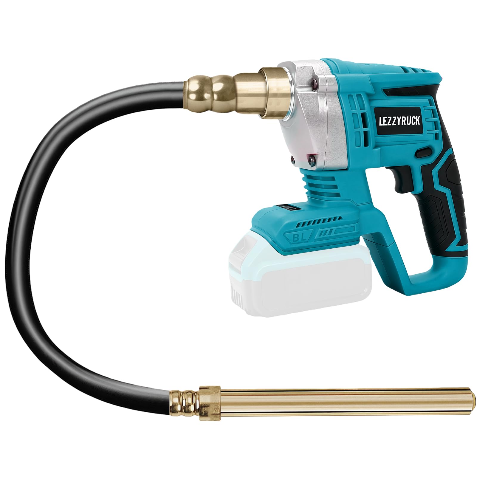 Concrete Vibrating Tool Compatible with Makita 18V Battery (No Battery), Brushless Handheld Concrete Vibrator with 3.28ft Shaft Rod, 4300RPM, for Mixing and Compacting Building Concrete