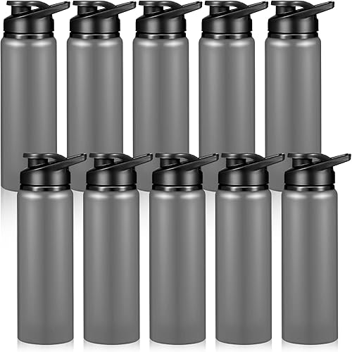 Miniatura 10 de CHENGU 4 botellas de agua de aluminio de 25 onzas, botellas reutilizables de aluminio ligeras, tapa a presión, paquete múltiple de agua deportiva,