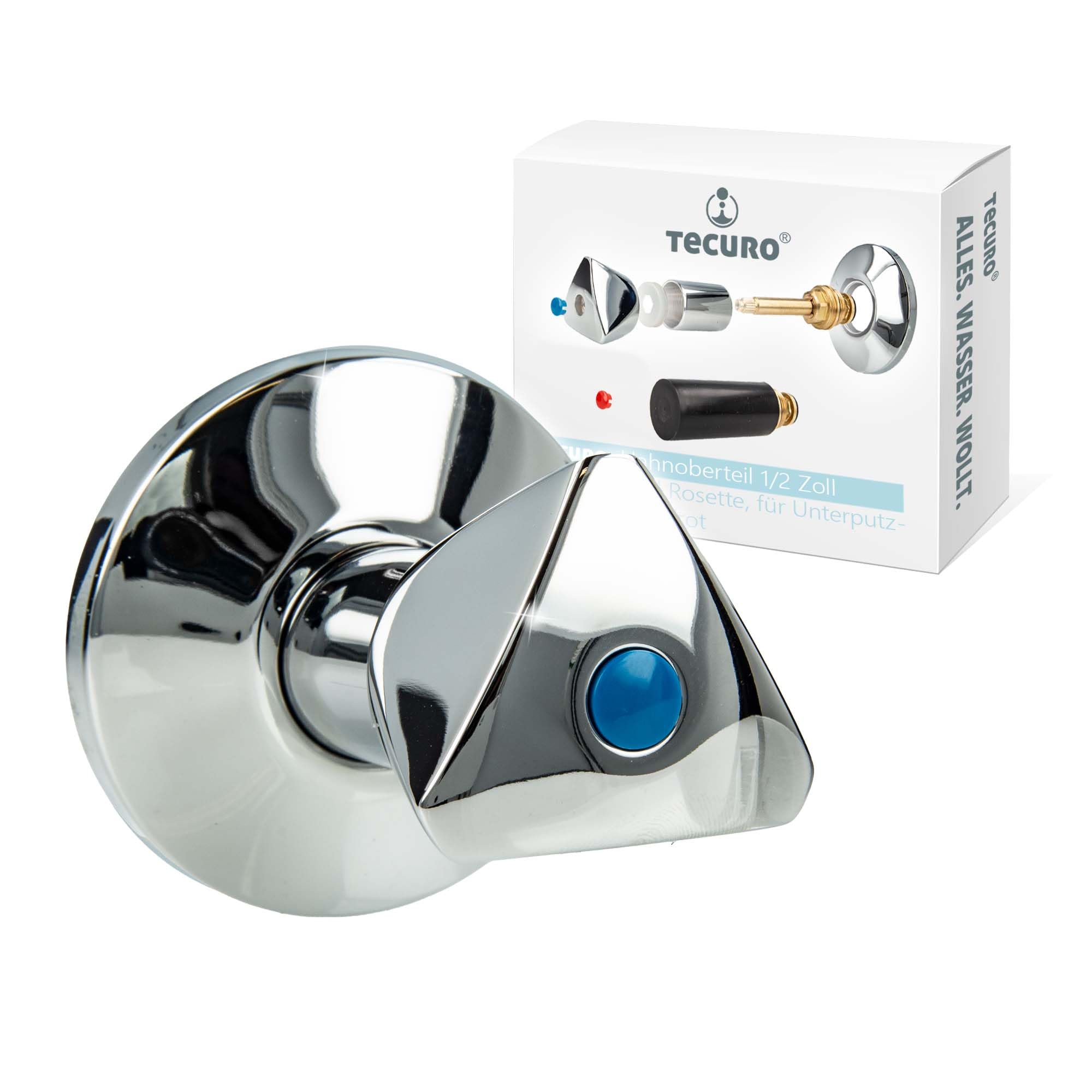 Parte Superiore Valvola Sanitaria Tecuro 3/4" - Ottone Bianco, Per Valvole Da Incasso, Con Guarnizioni - Foto 2