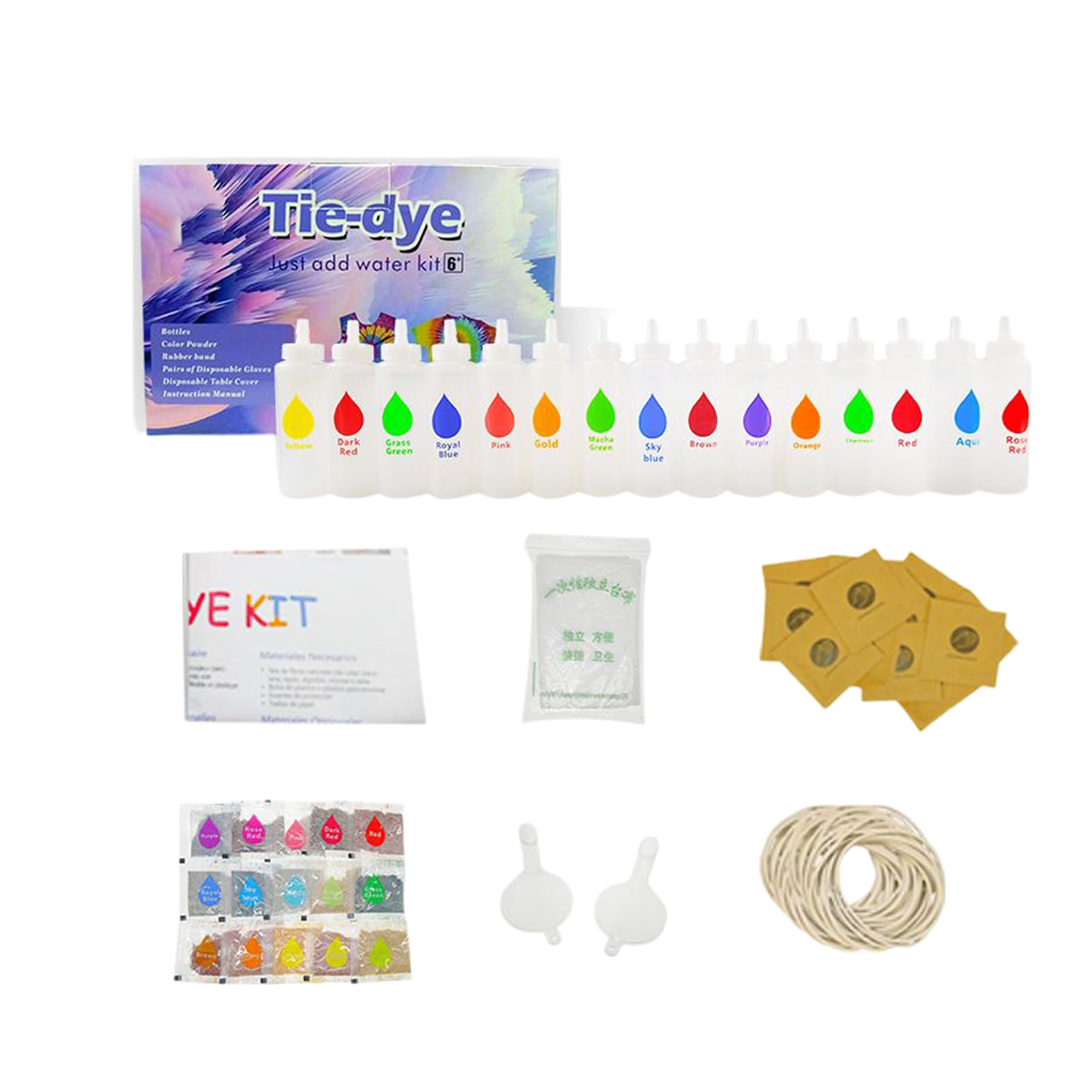 Juego de herramientas de teñido anudado para niños | Kit de toallas de teñido anudado para principiantes y expertos, para la escuela, el hogar, colchas de lona para zapatos
