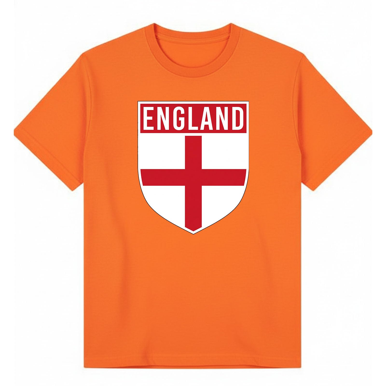 England Soccer Sports Football Girls Graphic Number T-Shirt Novelty Retro Fan Tee USA Mexico Canada Host Nations Supporters Top Orange 5-6Y