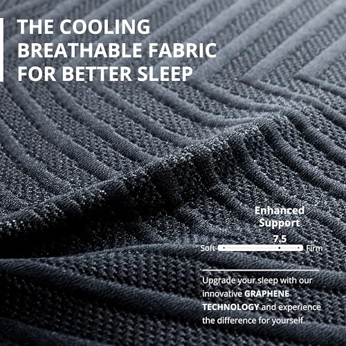 Image of MLILY EGOHOME 12 inch Firm King Size Mattress, Memory Foam Mattress with Cooling Cover, Bed in a Box, CertiPUR-US Certified, Breathable and Supportive,Foam Made in USA, 76x80x12 Black
