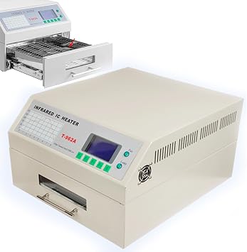 Reflow Oven,T962A Automatic Reflow Soldering Machine,Professional Infrared Heater Soldering Machine 1500W 300 x 320 mm with Hot Air Circulation for PCB SMT Soldering Proofin,A