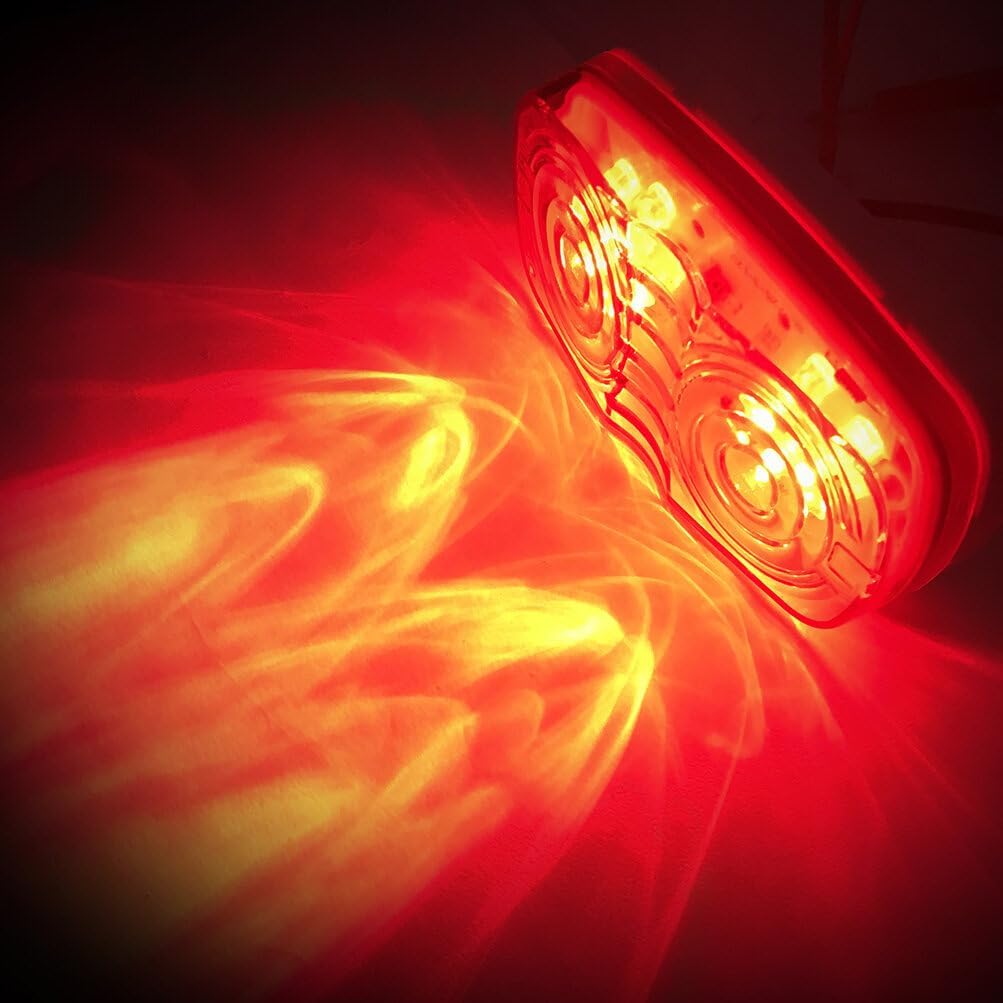 7 x 12 Led AmberLight Trailer Marker Light 12Led Red Light Rectangle 12 Led For Freightliner 1997 1999-2011 2013-2017,For International Harvester 2006 2008-2012 2014 2016,For Kenworth 1990
