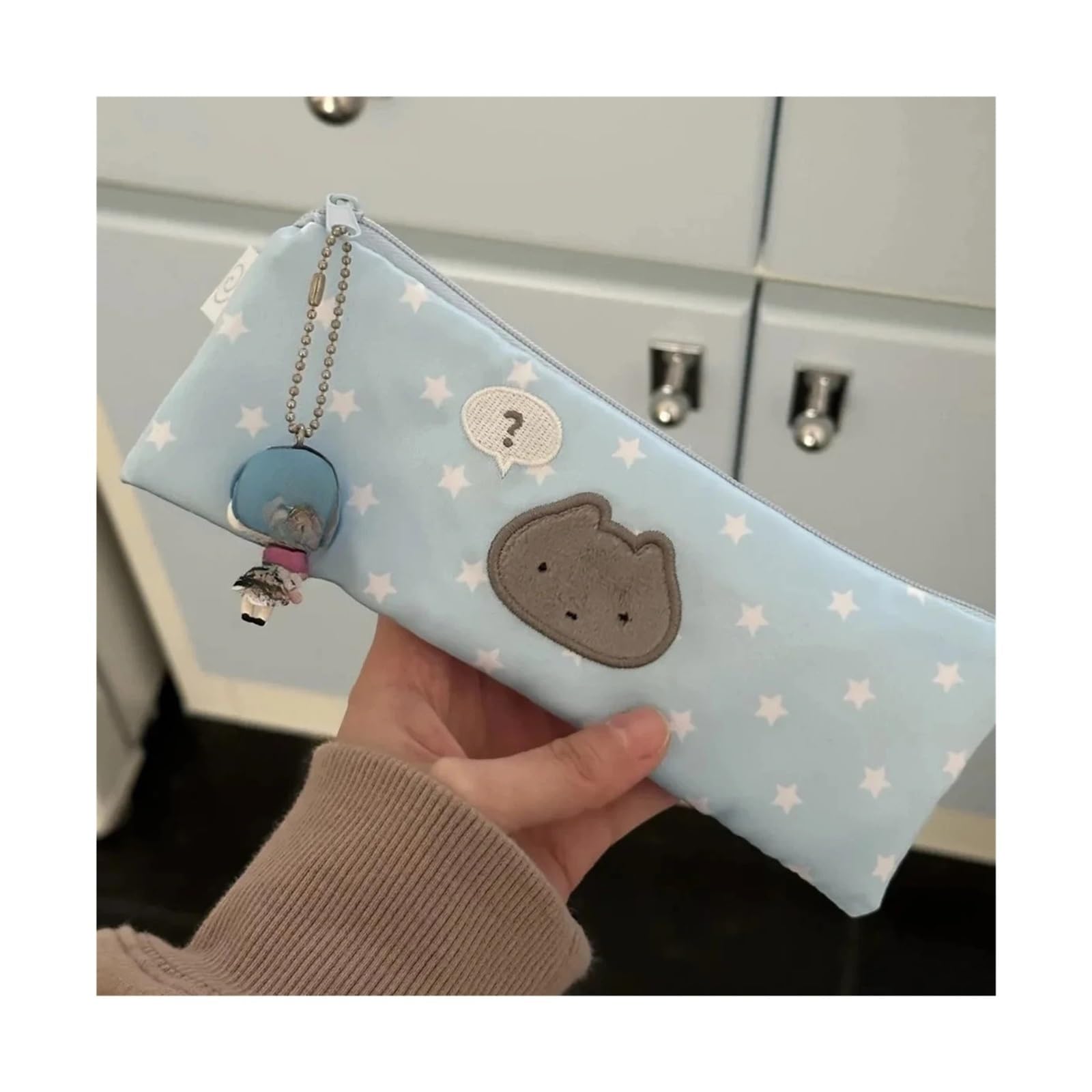 Astuccio con stelle for la scuola | Organizer for cancelleria in rete, multistrato, di grande capacità e multifunzionale(Blue no pendant)