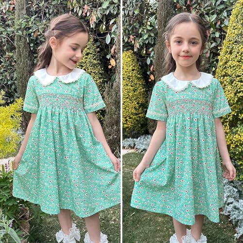 Curipeer Toddler Girl Dress Summer Floral Dresses for Girls Short Sleeve Playwear Sundress4