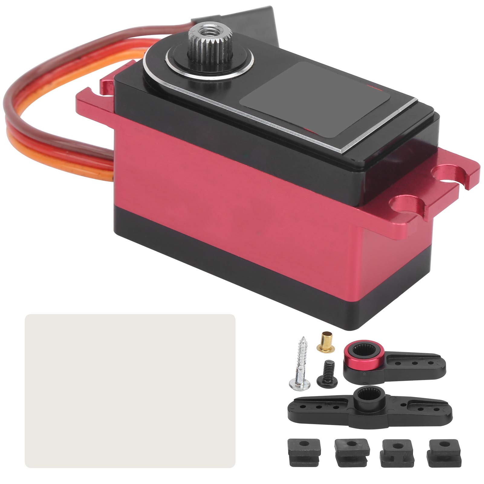 L - 12HV 12KG Set di servi digitali, servo RC ad alta coppia per auto RC 1/10, alloggiamento in metallo CNC con ingranaggi in titanio, include bracci del servo e accessori di