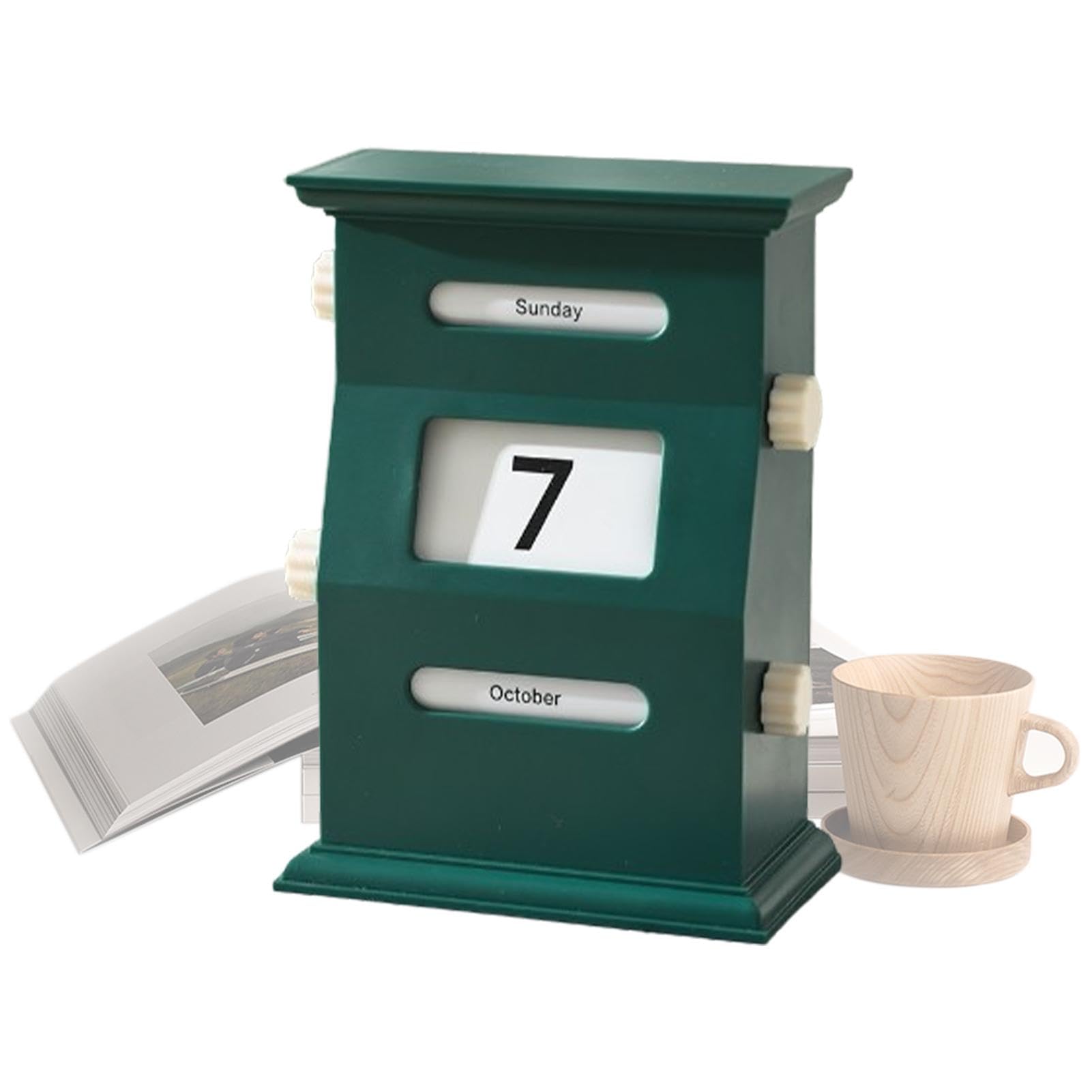 Perpetual Desk Calendar, Retro Calendar Blocks, Desk Date Display, Desk Decorations, Desktop Decor, Date Blocks for Office Desks, Living Room Calendar Display, Coffee Table Calendar