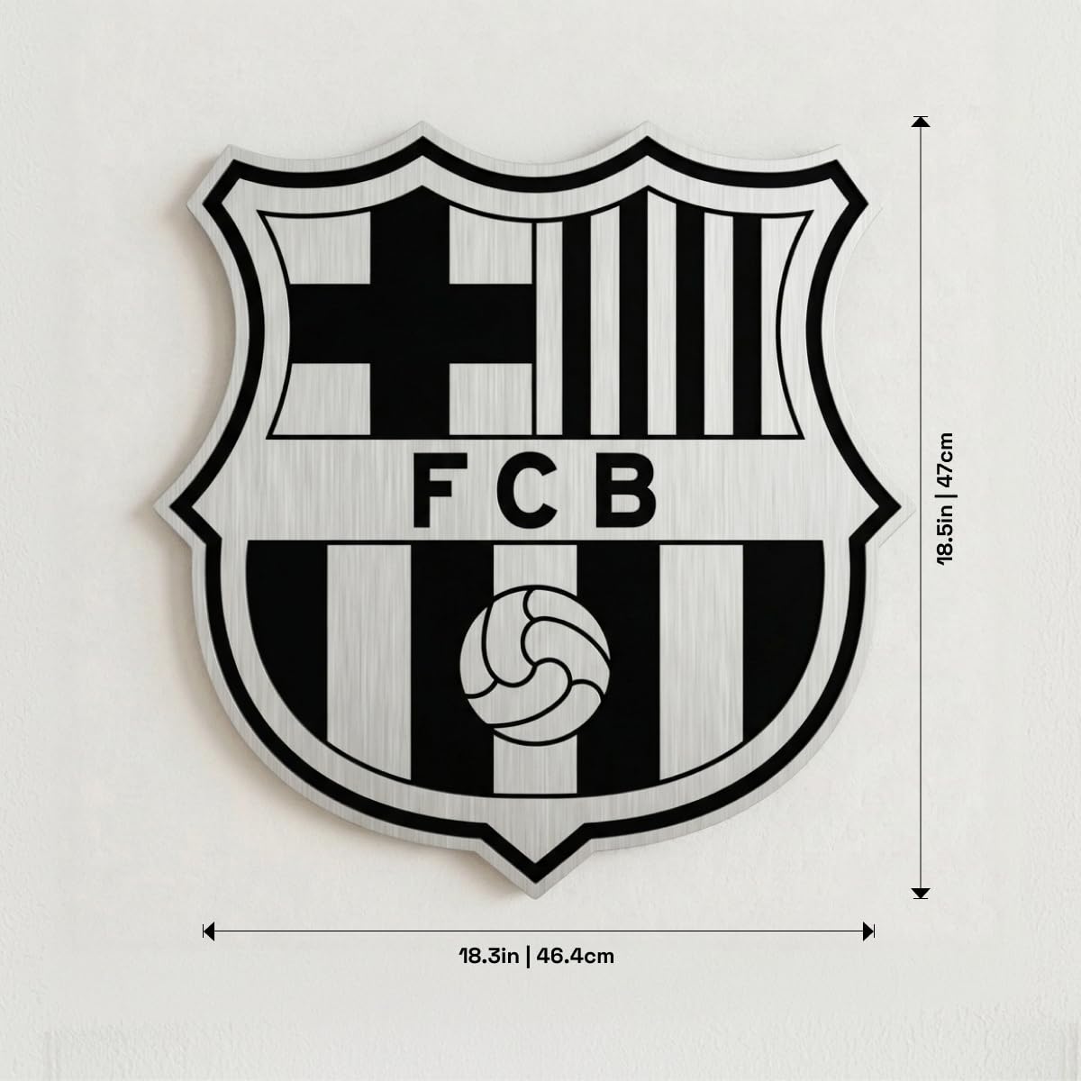 Licensed Decor FC Barcelona sous licence officielle (47 x 47 cm) 10 mm en aluminium brossé composite, Mutli Colour