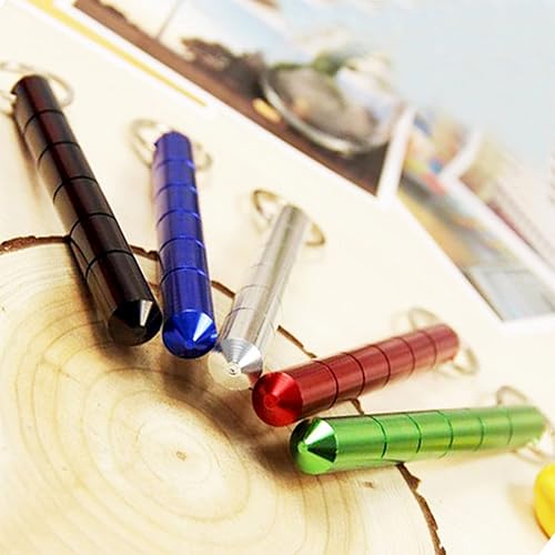 Miniatura 2 de PDTXCLS JR JUN RONG - Llavero táctico de aluminio de palo corto de vidrio de protección personal, herramienta de emergencia, 6 paquetes, llavero