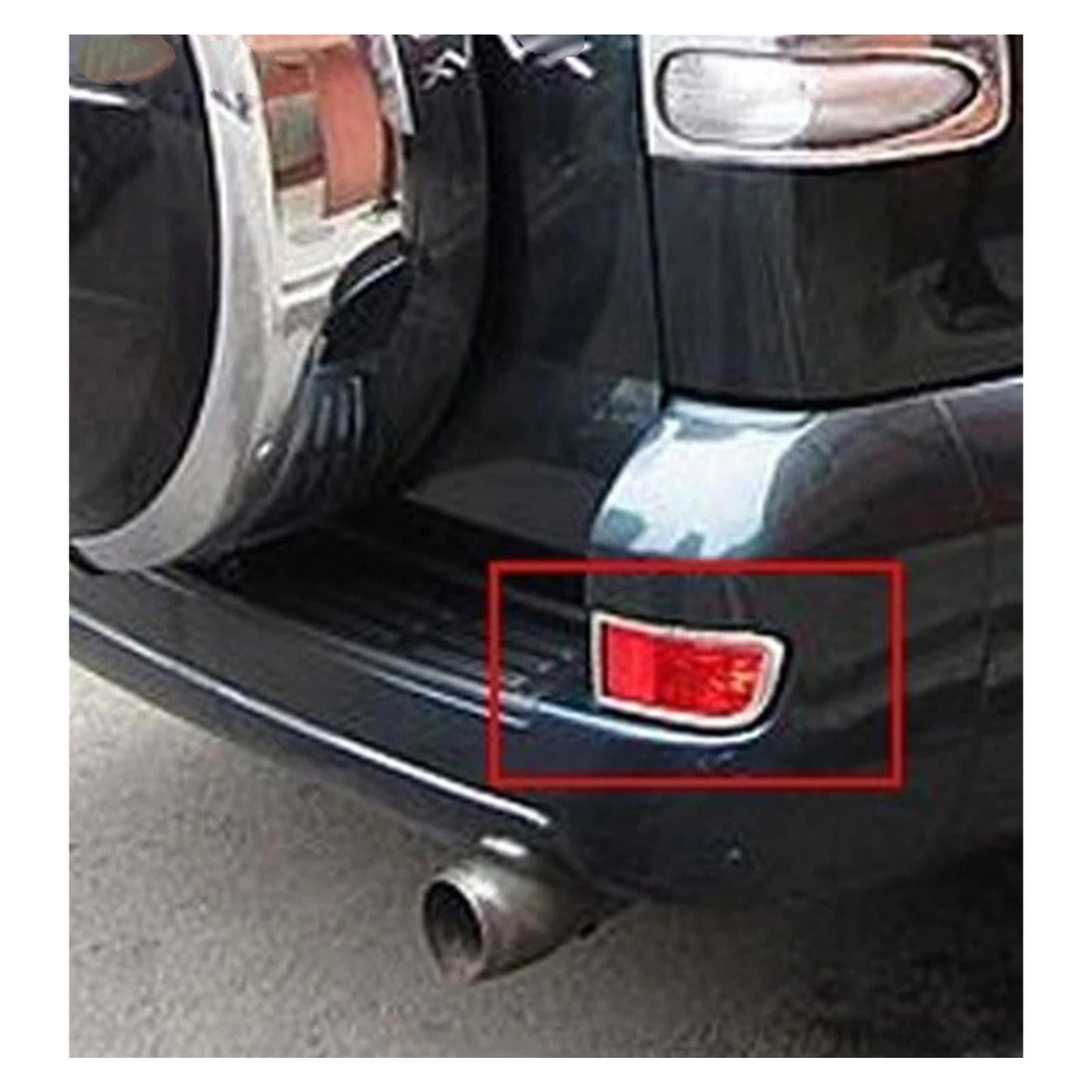 2pcs Car Rear Fog Light Lamp Foglight Cover Trims, Fit For Toyota, Land Cruiser Prado FJ120 2003-2009 Chrome Osłona tylnego światła