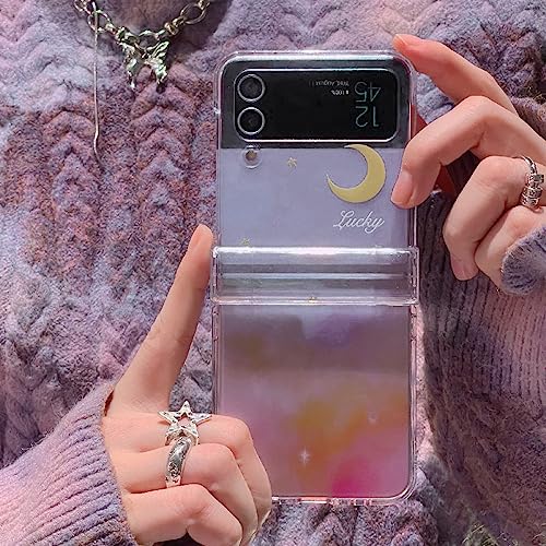 Coque rigide Samsung Z Flip 3 transparente anti-choc orange