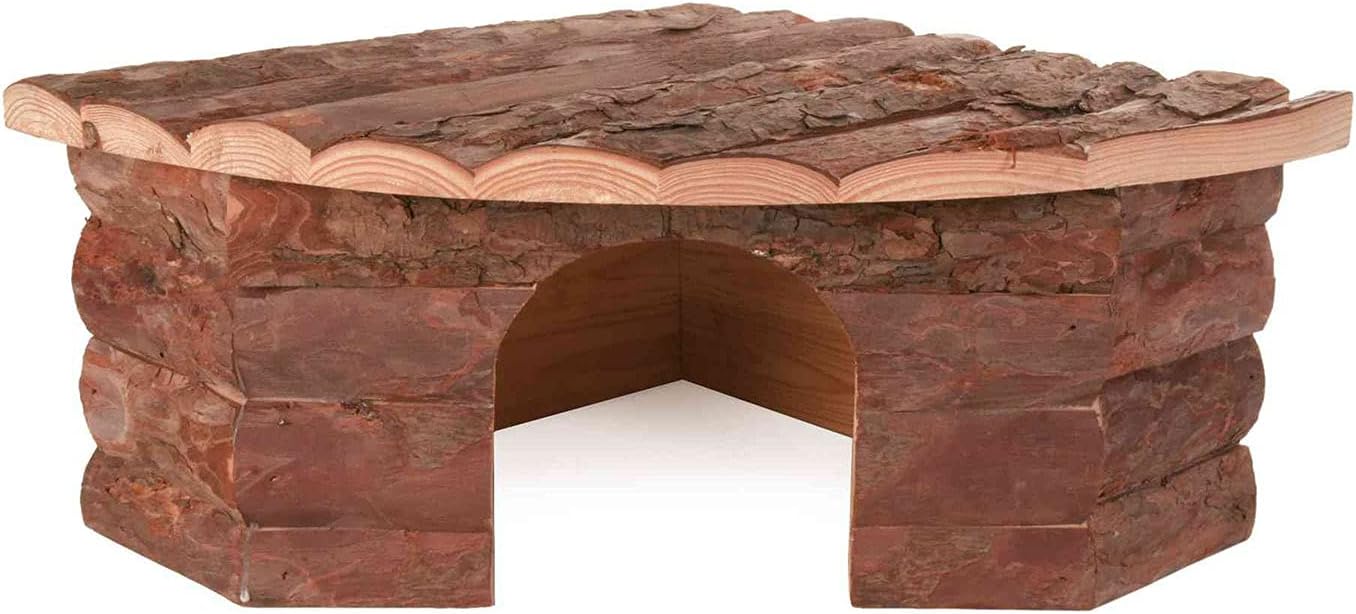 Trixiecorner house Jesper for guinea pigs and dwarf rabbits, 42x30x30 cm, 62043, bark wood