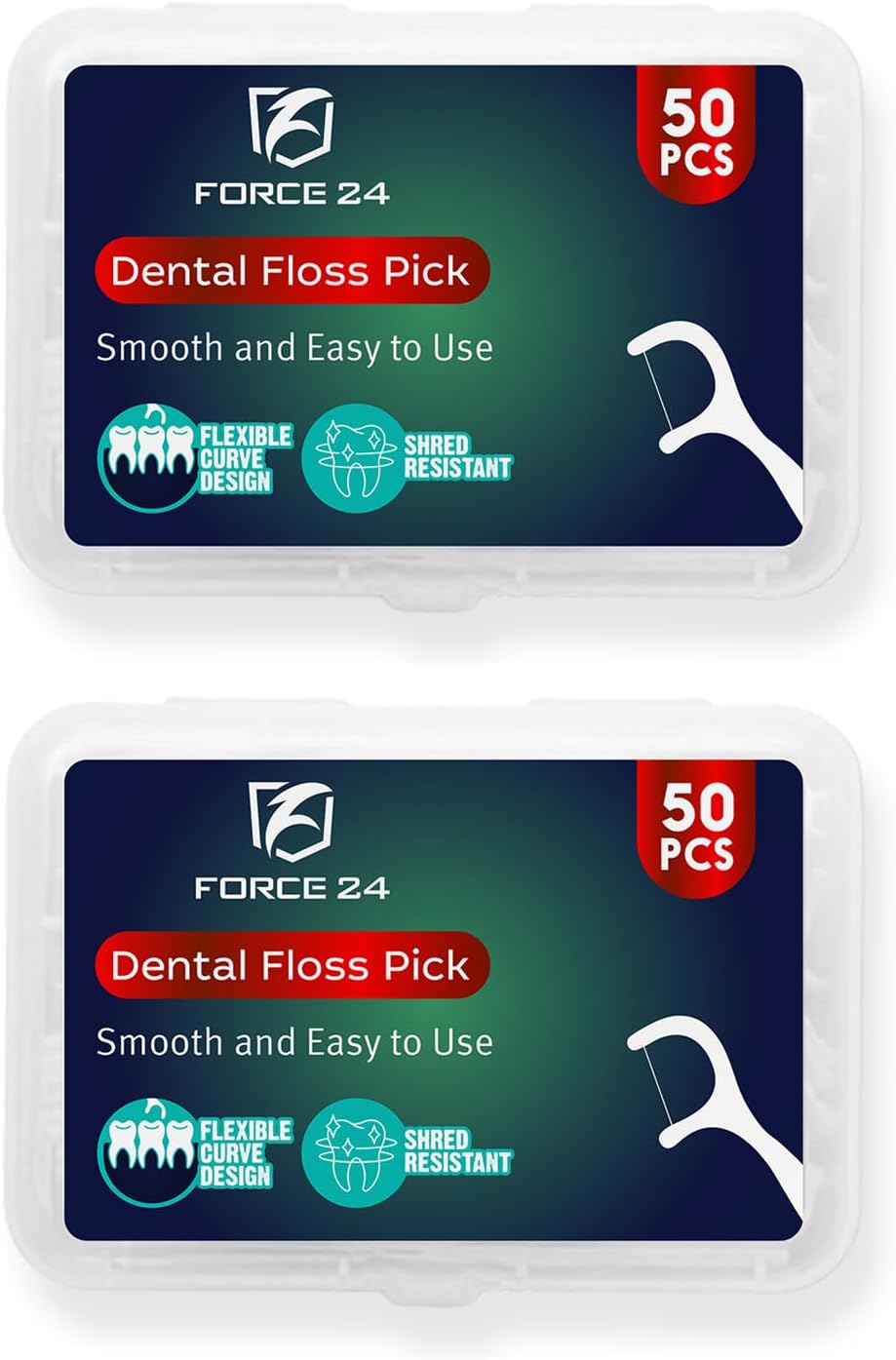 Dental Floss Picks for Tooth Cleaning Fresh Dental Floss Toothpick Cleaners, Oral Care Teeth Flossing Thread Toothpicks Stick Set for Fresh and Healthy Gums (50pcs) (Pack of 2)