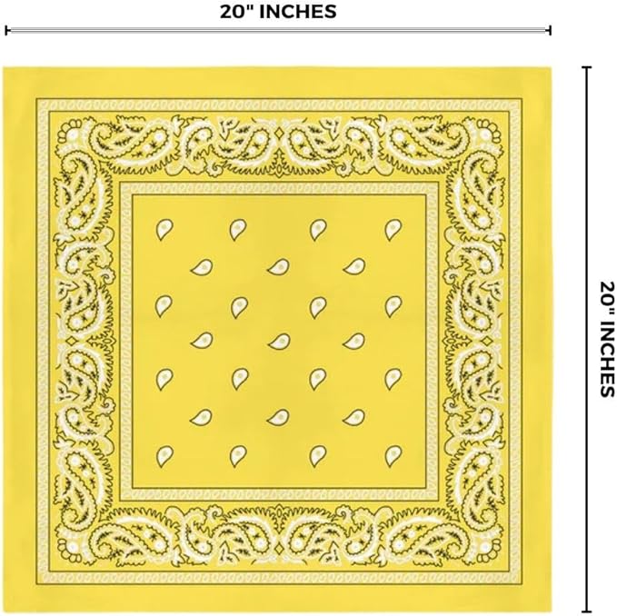 amscan Unisex-Adult Cowboy Multi-Purpose Bandana (1 Piece), Yello, Yellow, 20" x 20", Yellow