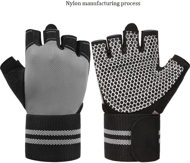 Sports Fitness Breathable Training Anti-Slip Barbell Wear Wrist Guards Nylon Half Finger Gloves