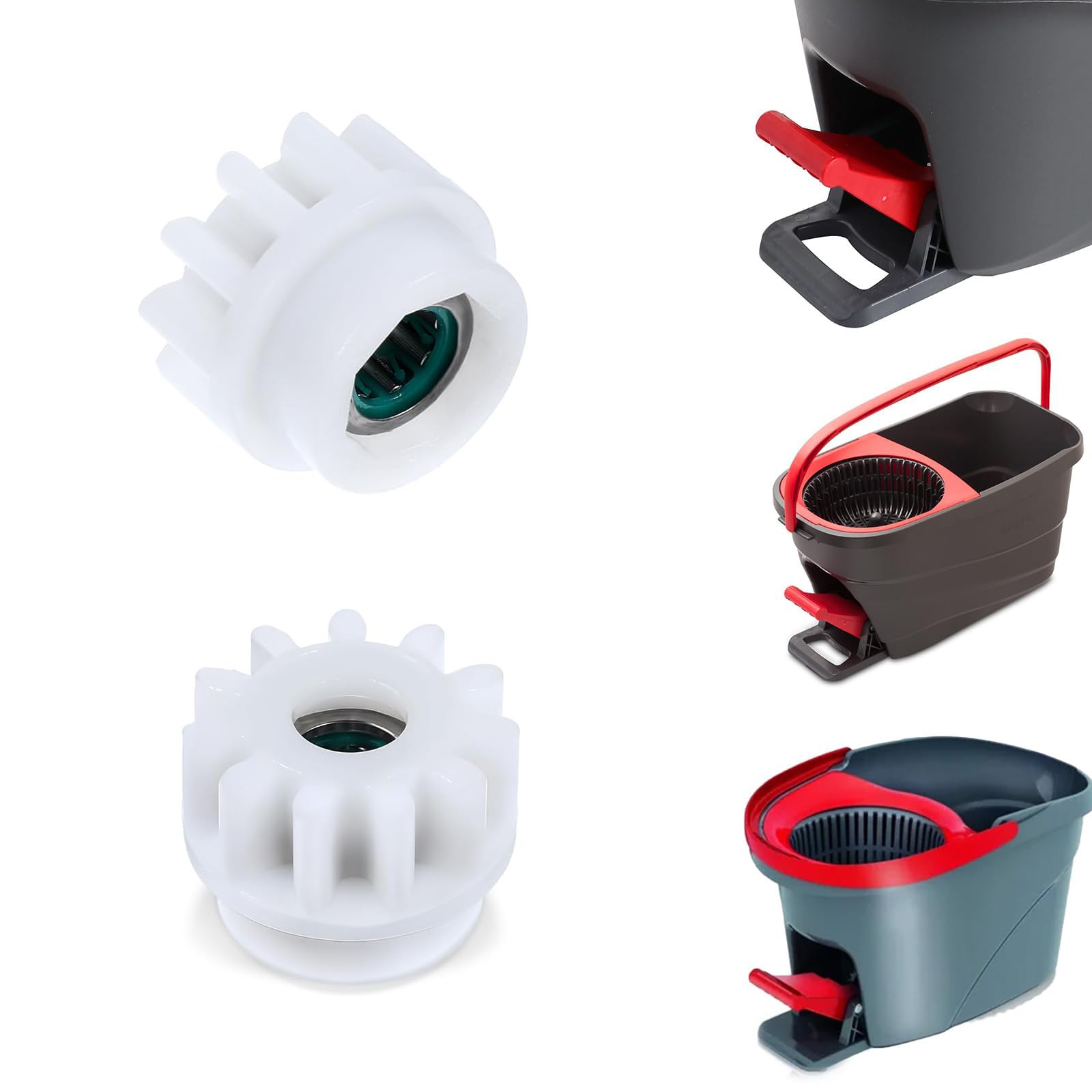2pcs Spin Mop Replacement Parts, Mop Bucket, Mop Accessories for Efficient Floor Cleaning, Quick Maintenance Solutions for Tight Spaces, White Color-image-35