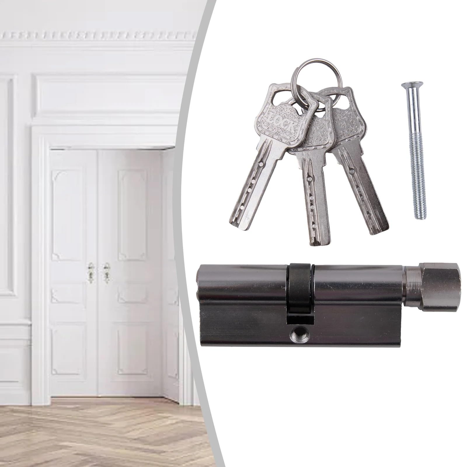 Cerradura de cilindro europeo, barril de puerta de latón y aluminio de aleación de 70mm for entrada antirrobo de dormitorio interior