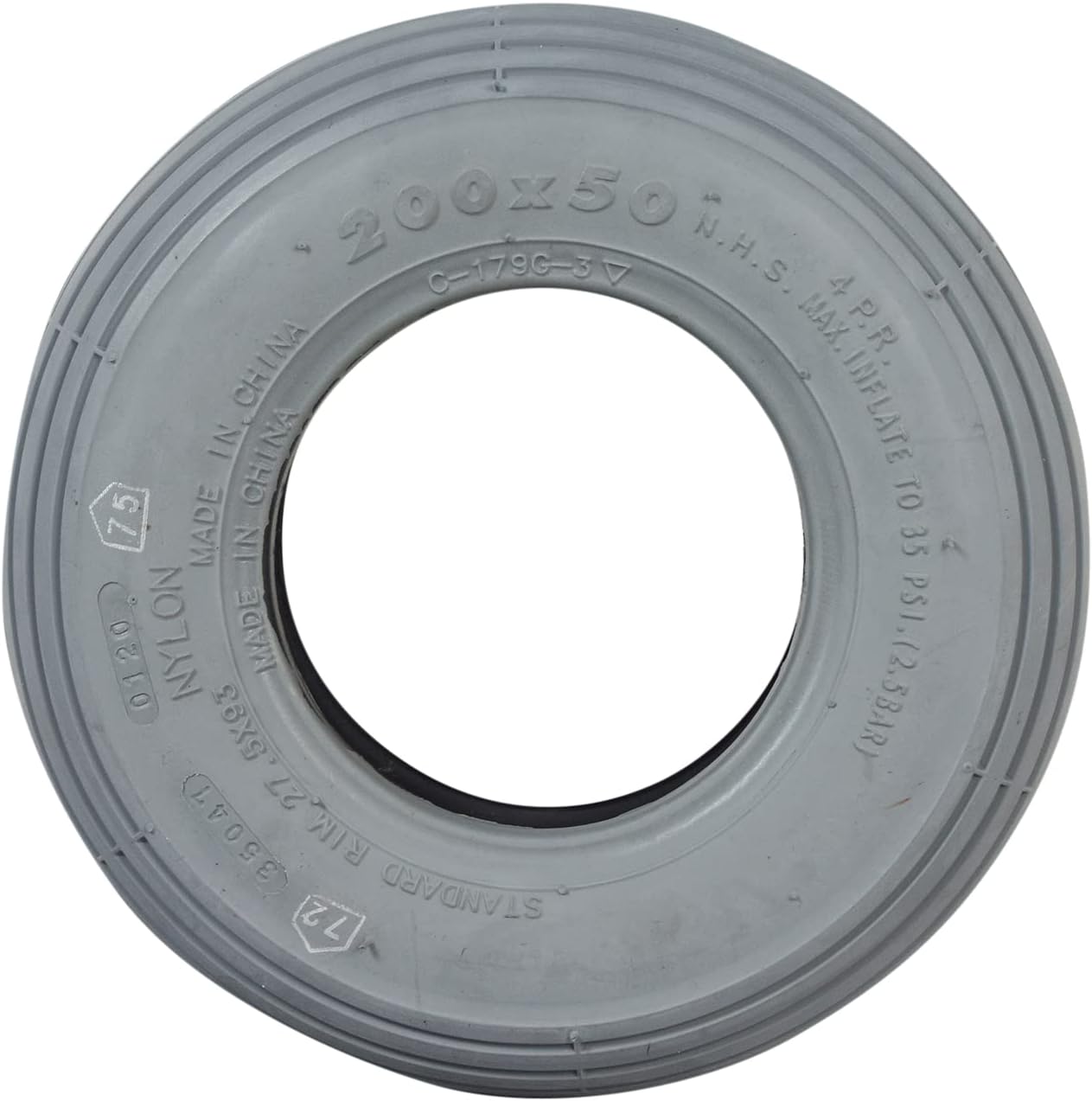 Monster Motion 8"x2" (200x50) Pneumatic Mobility Tire with C179G Spirit Ribbed Tread : Health & Household