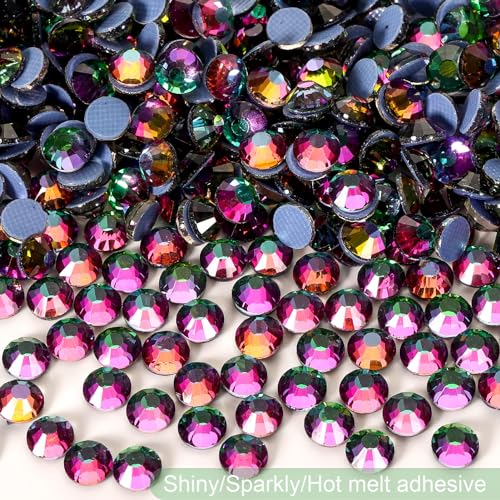 Image of Hotfix Rhinestones Bulk, 2880PCS Green Volcano Hot Fix Rhinestones for Clothes DIY Decoration Crafts, Green Volcano, SS30, 6.3-6.5mm