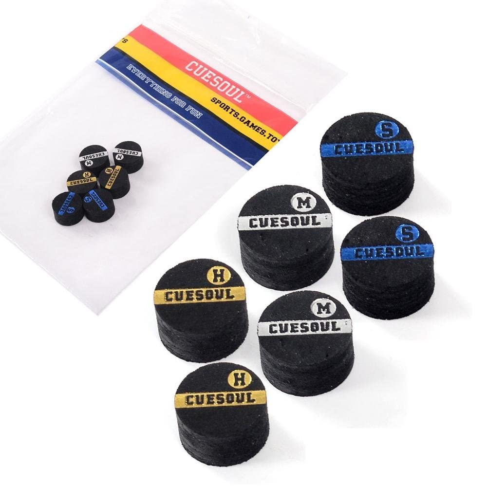 CUESOUL 6 Piezas de Capa Pigskin Snooker Cue Consejos