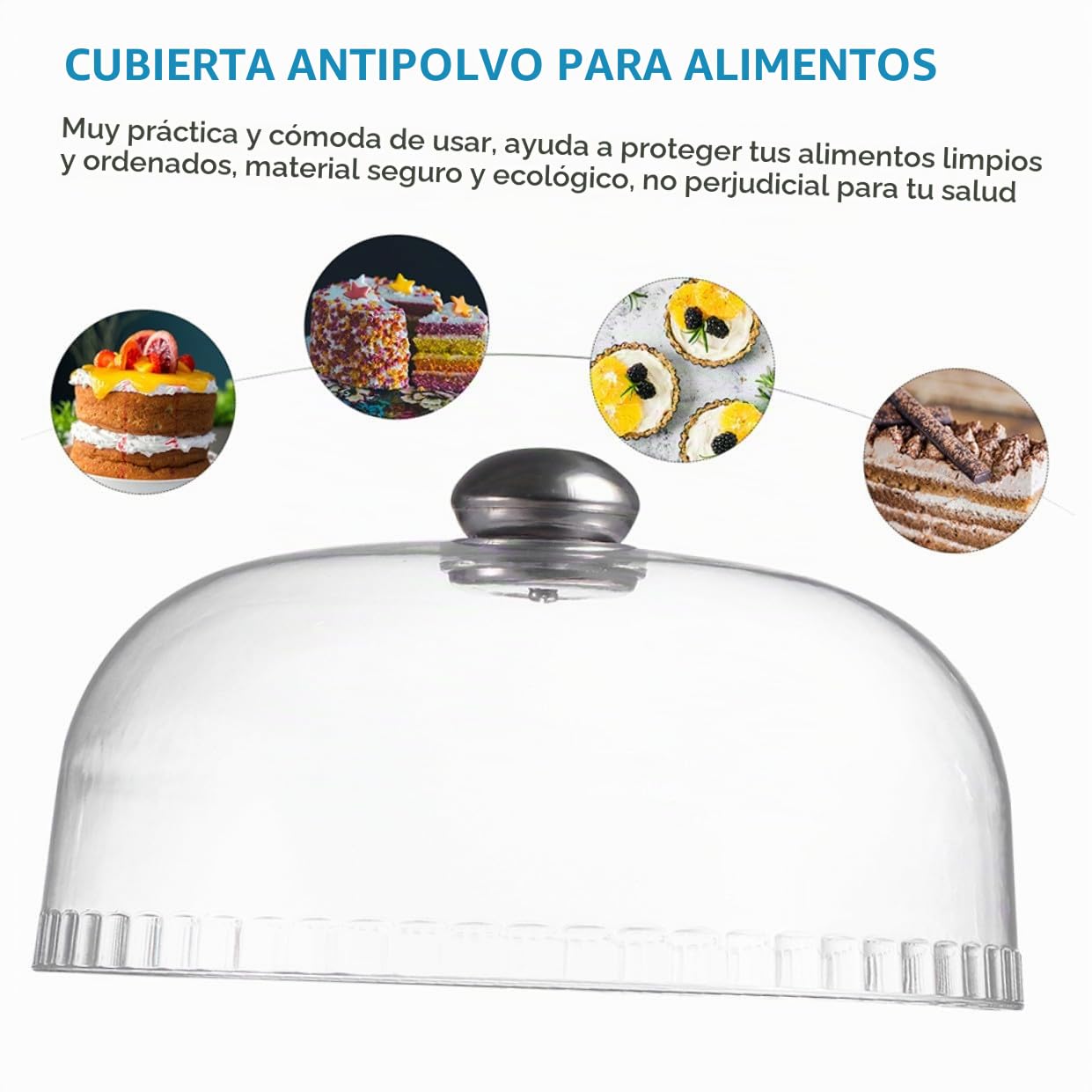 MAGICLULU 1 Pc cubierta de plástico transparente cúpula de campana de queso cubiertas de conservación de alimentos vidrio cubierta de comida de escritorio cubiertas de postre PD
