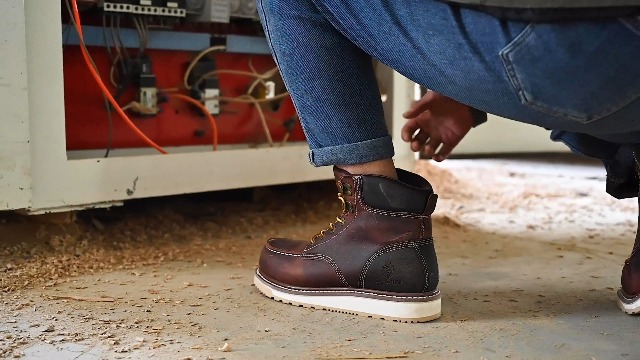 SL-Saint Men Size 10 Steel Toe Leather Work Boots Industrial Safety Shoes Brown Amazon.com | SL-Saint Waterproof Steel Moc Toe Mens Work  main image 3