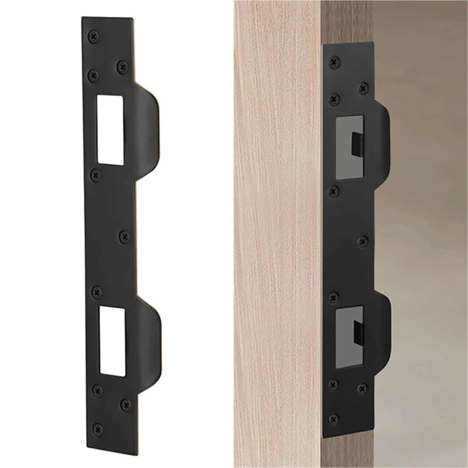 Lot de 5 plaques de renfort pour porte d'entrée – Dispositifs de sécurité en métal pour portes intérieures en bois Blanc