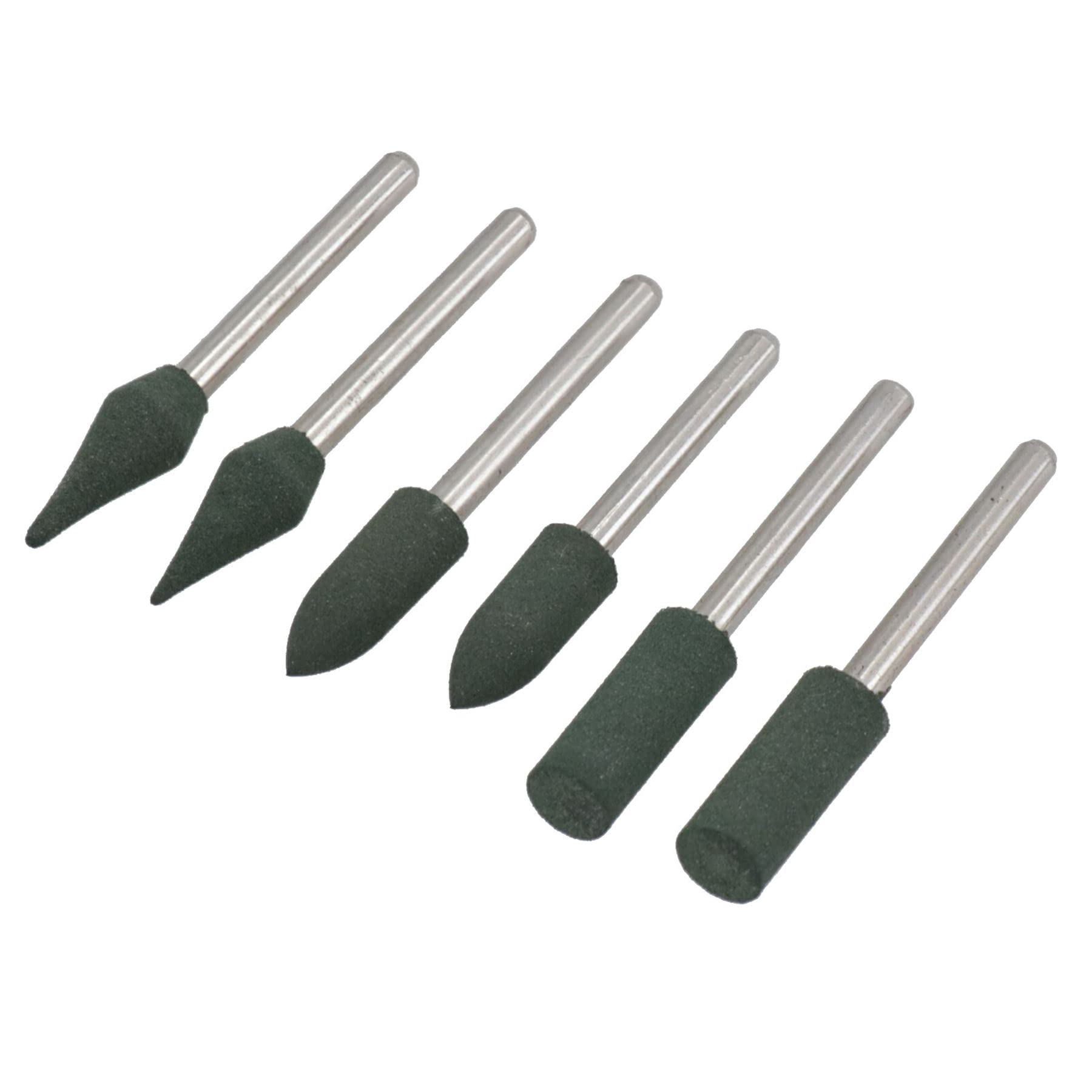 6pc Rotary Tool Rubber Polishing Points Cone Point Cylinder Shape 3.17 Mandrel