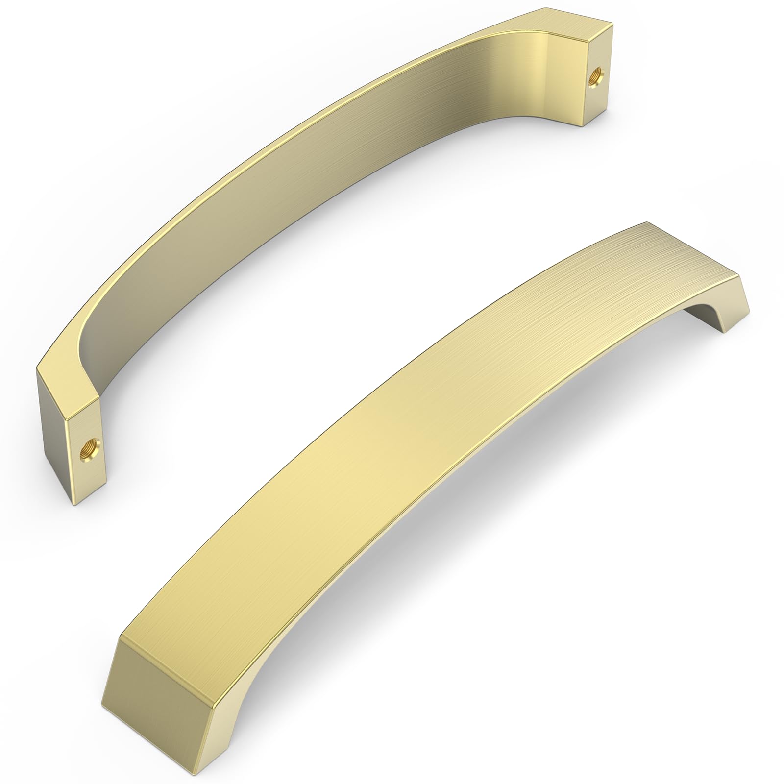 FURNIWARE Pack of 10 Brass Cabinet Handles, Cupboard Handles Drawer Pulls 160mm(6.3 Inch) Hole Center