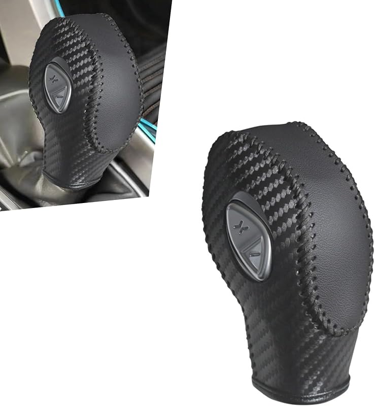 Capa protetora de couro para manopla do câmbio lekiliky Ford Focus, Fiesta, Escape e outros modelos – Preta, 1 unidade