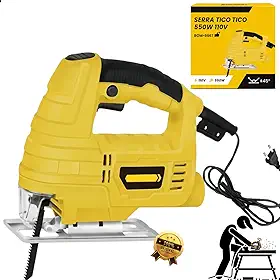 Serra Tico Tico 550W 110V Elétrica Corte Madeira e Metal Ajuste 45° Portátil Profissional DIY