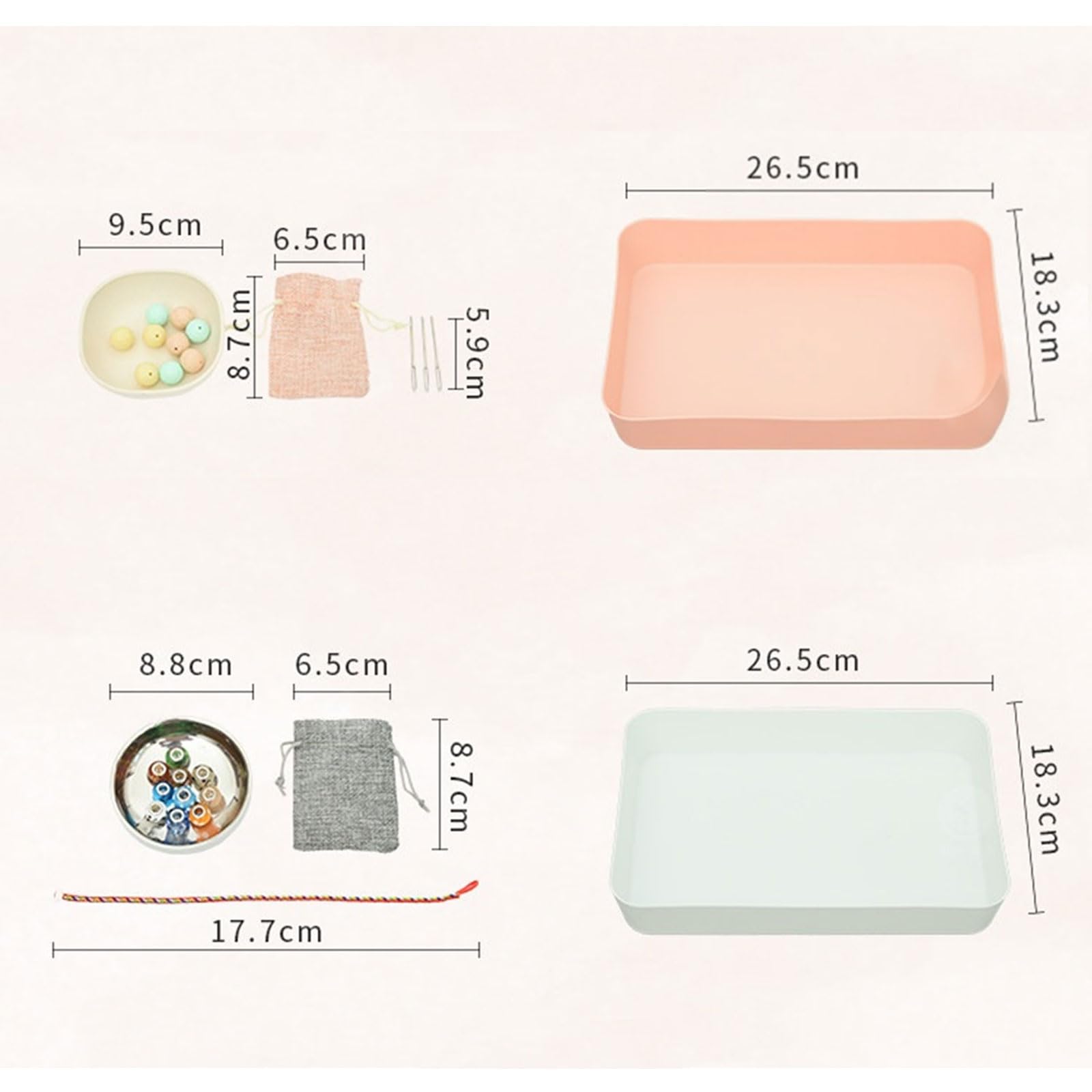 Juego Cuentas Hilo Montessori, Juguete Educativo Enhebrado Ensartado DIY | Kit Actividad Enhebrado Cuentas Pequeños, Kit Entrenamiento Sensorial Motricidad Fina con Bandeja Almacenamiento
