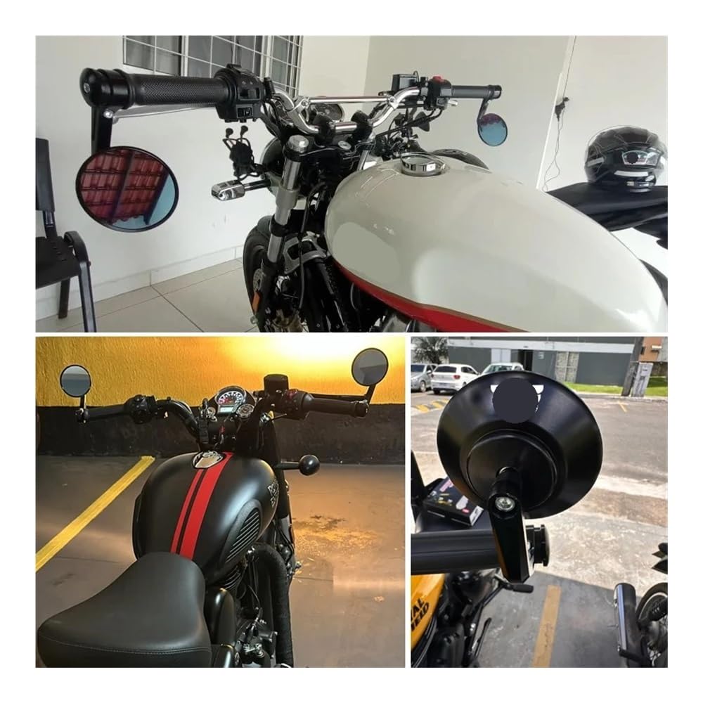 Rétroviseurs D'extrémité De Barre De Moto pour R&oyal Enfield MeteorClassic 350 500 Interceptor 650 CNC, Pointe De Guidon Rétro Rétroviseurs Moto