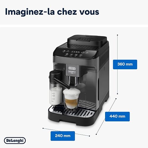 De’Longhi Magnifica Evo - Perfetto Machine à Café Automatique avec LatteCrema Mousseur à Lait Automatique, 4 Boissons Enregistrées, Commandes Soft Touch, Gris Foncé (ECAM292.52.GB) - 7
