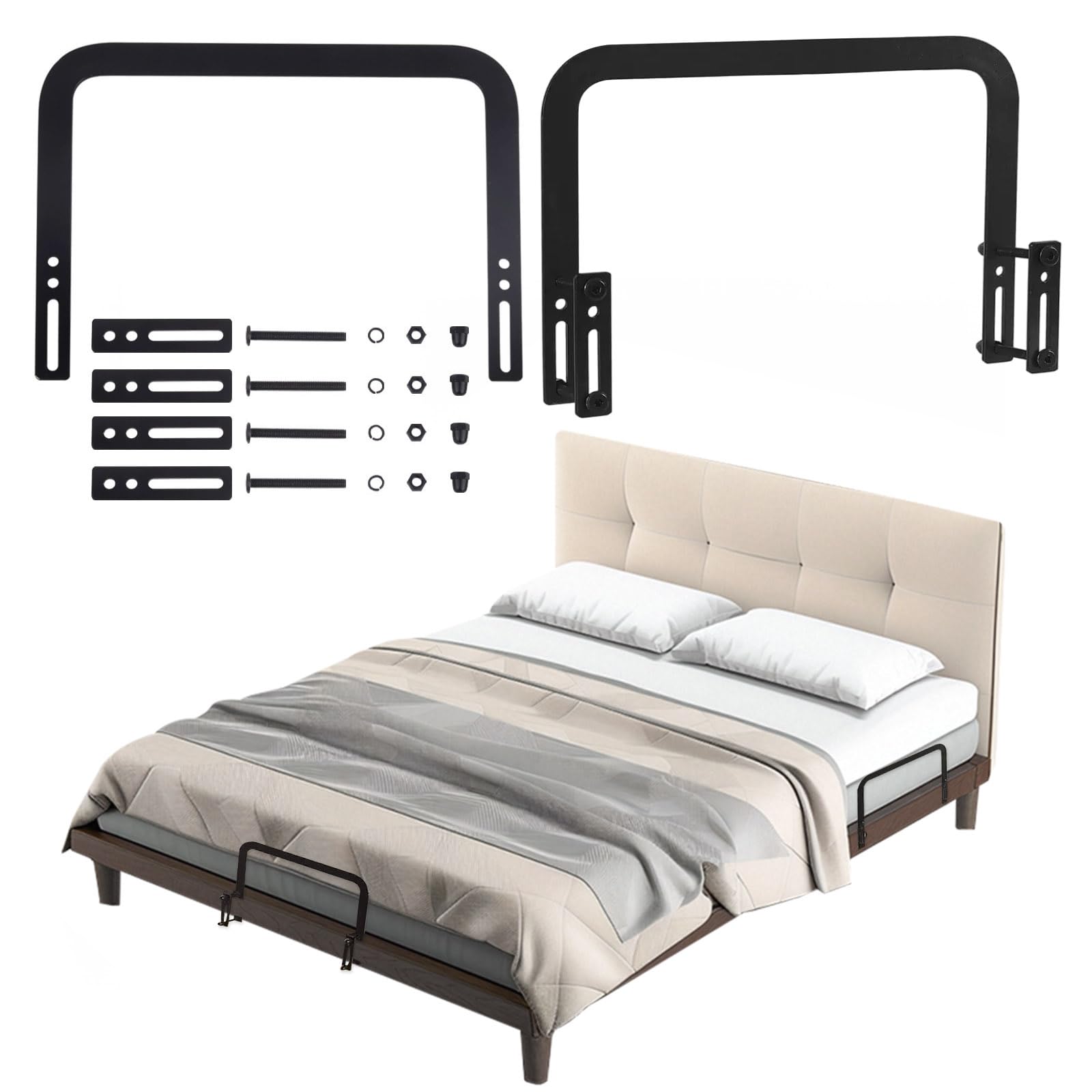 2 Stück Matratzenhalter Gegen Verrutschen, Verstellbarer Anti-Rutsch Halter für Matratzen, Boxspringbett, Tatami, Bettpaneele, Schwebebetten