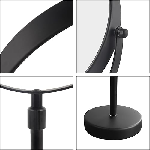 Miniatura 6 de Nicesail Espejo de maquillaje de 21 pulgadas de alto con aumento de 10X, espejo de aumento de 8 pulgadas con pedestal, altura ajustable negro (8