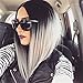 Black and Grey Ombre Bob Wig for Women Short Straight Full Wig