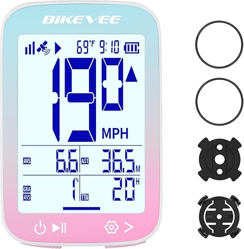 Miniatura 12 de Velocímetro de Bicicleta GPS Ordenador de Ciclismo Inalámbrico – Inicio/Parada Automática, Retroiluminación Automática, Odómetro de Bicicleta