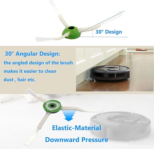 Miniatura 4 de Repuesto de cepillo lateral para iRobot Roomba i1 i3 i3+ i4 i6 i6+ i7 i7+ i8 i8+J7 Plus E5 E6 E7 accesorios de la serie I, E y J, 3 piezas de